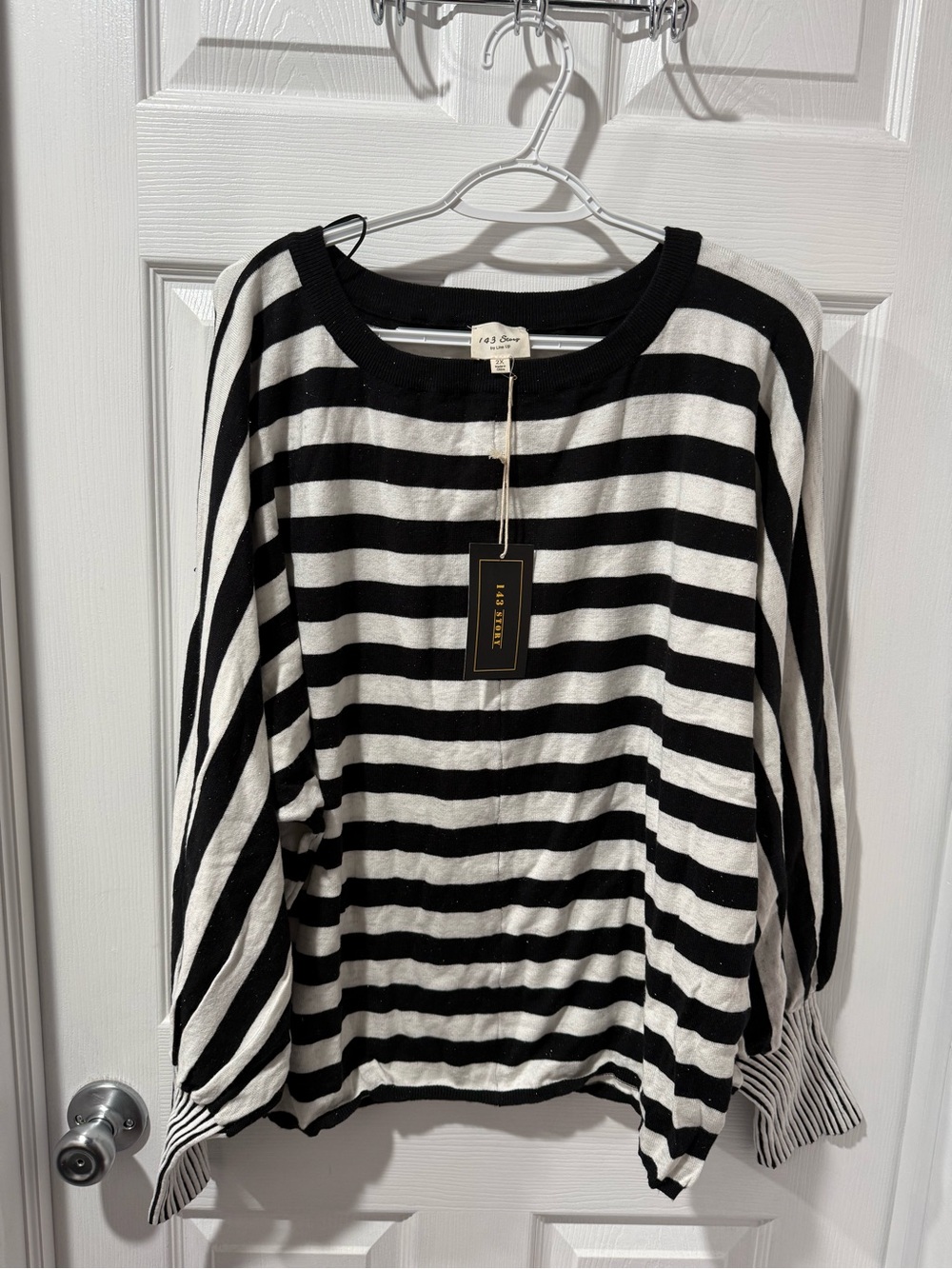 1.4.3. Story by Line Up Black & White Striped Women’s Sweater